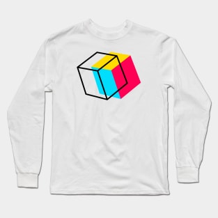 Abstract 90s Box Design Long Sleeve T-Shirt